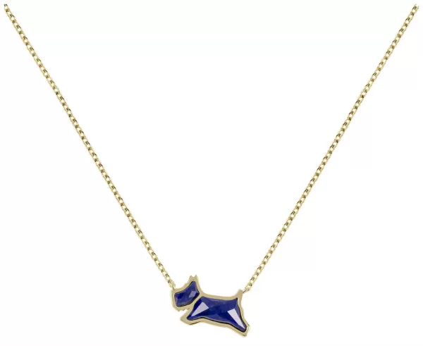 Radley RYJ2376 Blue Crystal Dog Necklace Gold Jewellery