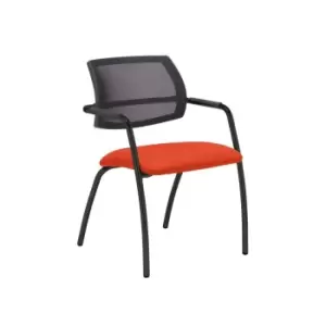 Dams MTO Tuba Black 4 Leg Frame Conference Chair with Half Mesh Back - Lombok Gr