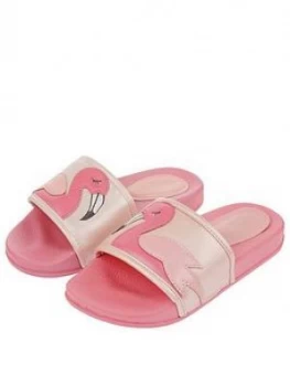 Monsoon Girls Floella Flamingo Slider - Pale Pink, Size 2 Older