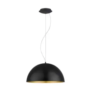 Pendant Ceiling Light Black Outer Colour Gold Inner Colour Shade Bulb E27 60W