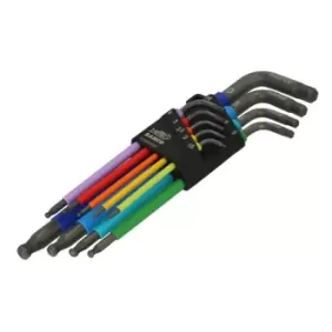 Bahco C1997LM/9P C1997LM/9P Metric Long Ball End Coloured Hex L-Key Set, 9 Piece BAHC1997LM9P