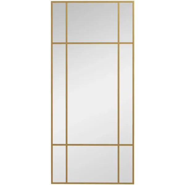 HOMCOM Window Style Vanity Mirror 110 x 50cm - Gold 830-824V81GD