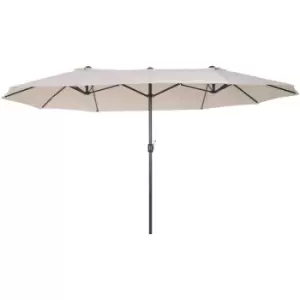 Sun Umbrella Canopy Double-sided Crank Sun Shade Shelter 4.6M Beige - Outsunny