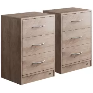 Bedside Table Eloise 2 Pcs. Oak 54x39x28cm