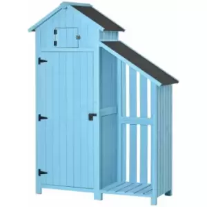 Outsunny - Garden Storage Shed Outdoor Firewood House w/ Waterproof Asphalt Roof