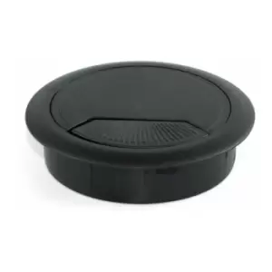 Emuca - pc Computer Desk Plastic Grommet 80mm - Colour Black - Pack of 1