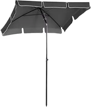 Outsunny Aluminium Sun Umbrella Parasol Patio Garden Rectangular Tilt 2M x 1.25M