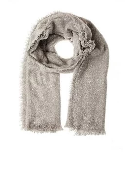 Quiz Silver Knitted Glitter Scarf - 1 - grey