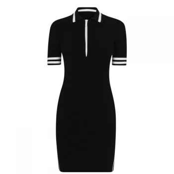 Michael Kors Logo Tape Half-Zip Dress - Black 001