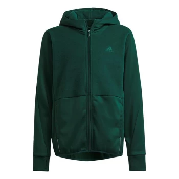 adidas Designed to Move Fleece Hoodie (Gender Neutral) Ki - Collegiate Green