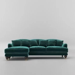 Swoon Holton Velvet Corner Sofa - Left Hand Side - Corner Sofa - King Fisher