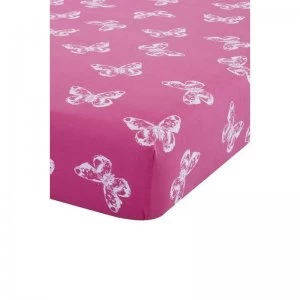 Butterfly Pink Fitted Sheet