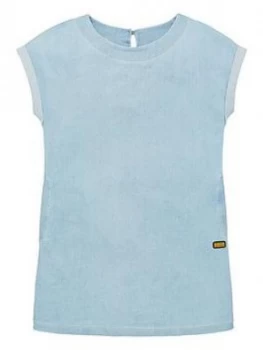 Barbour International Girls Axel Chambray Dress - Blue, Size 8-9 Years, Women