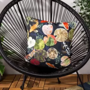 Koi Pond Outdoor Cushion Midnight, Midnight / 43 x 43cm / Polyester Filled