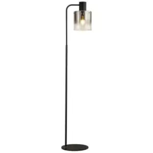 Luminosa Lighting - Luminosa Ghent Large Floor Lamp, E27, Black, Smoke Fade Glass