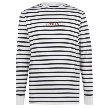 Jack Wills Shearer Stripe Long Sleeve T-Shirt - White