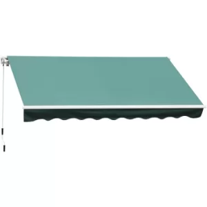 Outsunny Manual Retractable Awning, 3x2.5 m-Dark Green