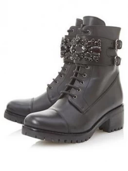 Dune London Dune London Pasadena Embellished Strap Biker Boot