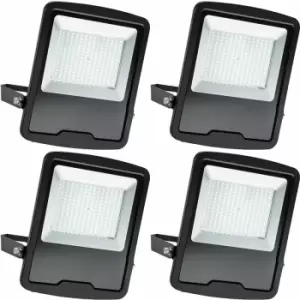 Loops - 4 pack Slim Outdoor IP65 Floodlight - 150W Daylight White LED - High Output