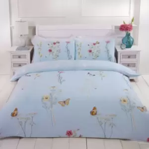 Laura Duck Egg Duvet Set - Double