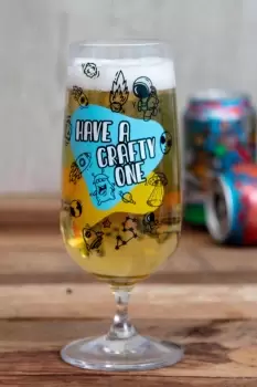 A Crafty One Craft Beer Glass - Blue