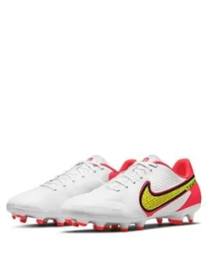 Nike Mens Tiempo 9 Academy Firm Ground Football Boot, White, Size 9, Men