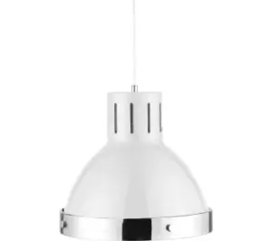 INTERIORS by Premier Pendant Ceiling Light - White & Chrome