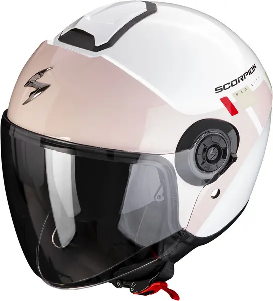 Scorpion Exo-City II Mall White-Pink-Green Jet Helmet M