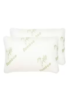 Medium Support Bamboo Memory Foam Pillow Pair