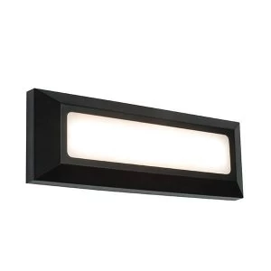 Integrated LED 1 Light Outdoor Wall Light Black Abs Plastic, Frosted IP65