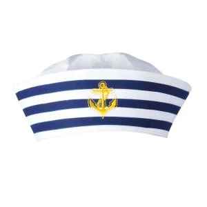 Navy Sailor Doughboy Hat (White/Navy)