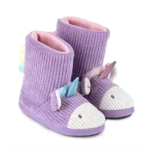 totes Unicorn Kid's Tall Slipper Boots Pink