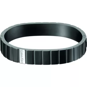 Mens Calvin Klein Black Ion-plated Steel Large Plate Bangle Size L KJ5SBD28010L