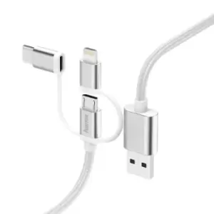 Hama 3-in-1 Micro-USB Cable with Adapter For USB Type-C And Lightning 0.2m