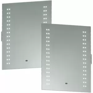 Loops - 2 pack IP44 LED Bathroom Mirror 60cm x 50cm Vanity Light Shaver Socket & Motion