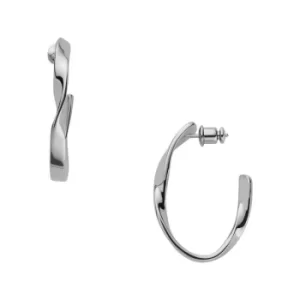 Kariana Silver-Tone Stainless Steel Hoop Earrings