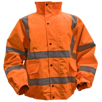 Hi-Vis Orange Jacket with Quilted Lining & Elasticated Waist - Large