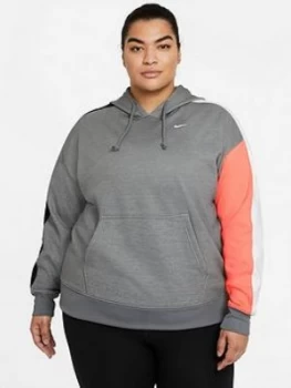 Nike Training Colourblock Oth Hoody, Grey/Black/White, Size XL, Women