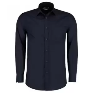 Kustom Kit Mens Long Sleeve Tailored Poplin Shirt (19.5) (Dark Navy)