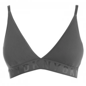 DKNY Triangle Liteware Ribbed Bralette - Graphite HBI