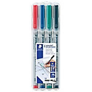 STAEDTLER OHP Marker Lumocolour 315 Bullet 1mm Assorted 4 Pieces