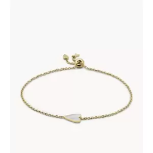 Fossil Womens Mother-Of-Pearl Chain Bracelet - Gold