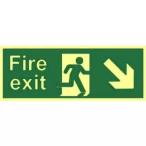 Fire Exit (Man Arrow Up/Right) - Photolum (400 X 150MM)