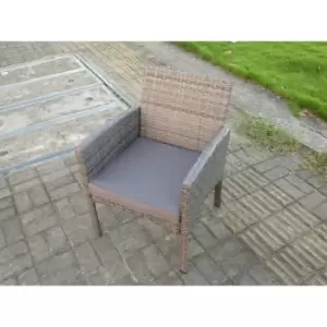 Fimous Outdoor Dark Grey Wicker Rattan Lounge Complete Sofa Set with Arm Chair and Cushion