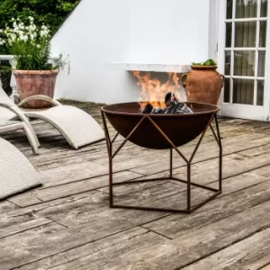 Buckingham Rust Iron Fire Bowl Brown