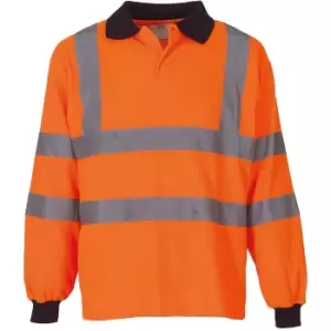 Yoko Ladies/Womens Hi-Vis Long Sleeve Polo Shirt (Pack of 2) (S) (Hi Vis Orange)