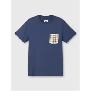 Pretty Green Raglan Check Pocket T-Shirt - Blue