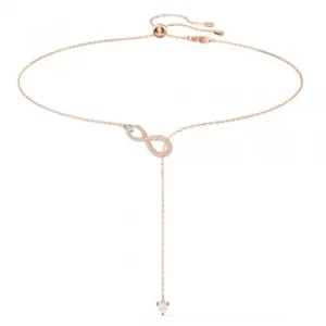 Swarovski Infinity Rose Gold Tone White Crystal Y Necklace 5521346