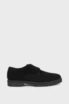 Black Suede Derby Shoes