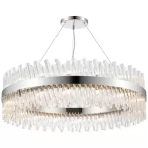 Luminosa Kalih 32 Light G9, Ceiling Pendant Round, Polished Nickel, Clear Item Weight: 29.51kg